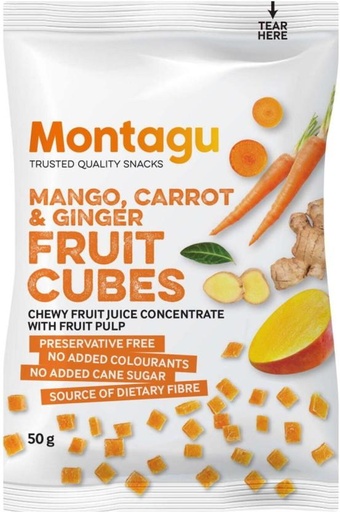 [NDFH4UXJWQVGZM9U] Montagu Fruit Cubes Mango Carrot & Ginger Cubes (10 x 50 g)