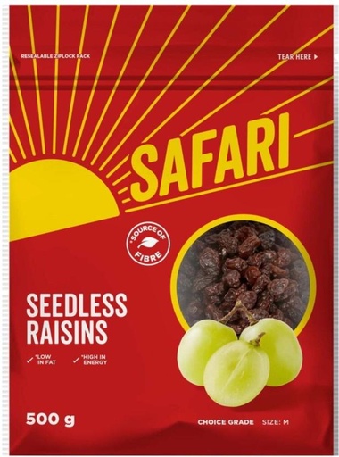 [NDFHFTAYGEYCFG9G] Safari Seedless Raisins Raisins (20 x 500 g)
