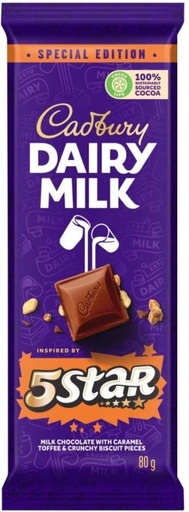 [CHOH7KQXUEBRYKGX] Cadbury Chocolate 5 Star Milk Chocolate Slabs (80 g)