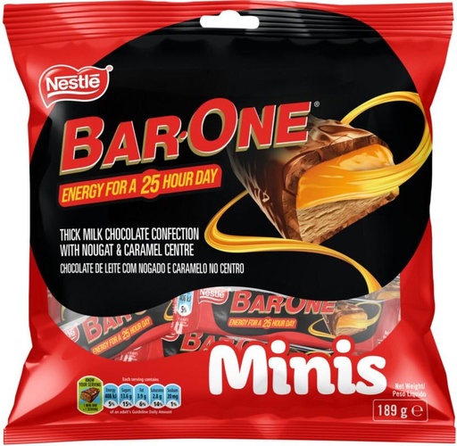 [CHOH26PHZWD9KFAU] Nestle Bar One Minis Milk Chocolate Bites (189 g)
