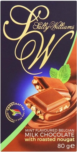 [CHOH26QBYPK3NBPJ] Sally Williams Mint Flavoured Milk Chocolate with Roasted Nougat Milk Chocolate Slabs (80 g)
