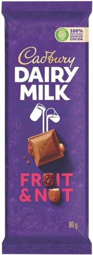 [CHOH26PHTVR9ETMH] Cadbury Dairy Milk Fruit and Nut Fruit and Nuts Chocolate Slabs (80 g)