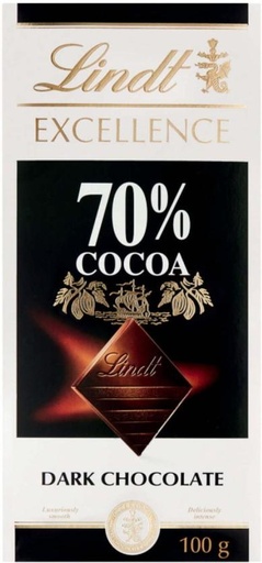 [CHOH26PHJDFQFZ5S] Lindt Excellence 70% Cocoa Dark Chocolate Dark Chocolate Slabs (100 g)