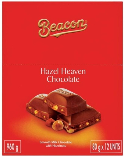 [CHOH26PHXBUQWHTF] Beacon Heavenly Hazel Heaven Milk Chocolate Slabs (12 x 80 g)