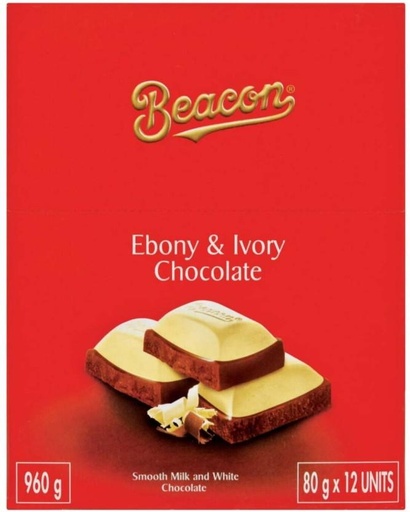 [CHOH26PHXYFFA3XG] Beacon Heavenly Ebony and Ivory White Chocolate Slabs (12 x 80 g)