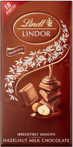 [CHOH26PHH5PZBYTT] Lindt Lindor Irresistibly Smooth Hazelnut Milk Chocolate Milk Chocolate Slabs (100 g)