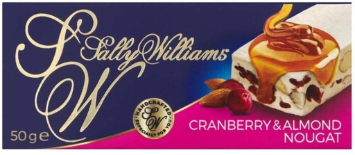 [CHOH26QBATYUQBXW] Sally Williams Cranberry and Roasted Almond Nougat White Chocolate Bars (50 g)