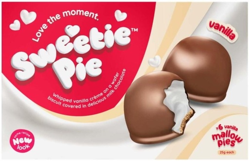 [CHOH26PH4GSZ7NC6] Sweetie Pie Mallow Pies Vanilla Milk Chocolate Bites (12 x 150 g)