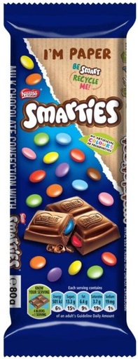 [CHOH26PHZGVUYBZX] Nestle Smarties Candy Coated Milk Chocolate Slabs (80 g)