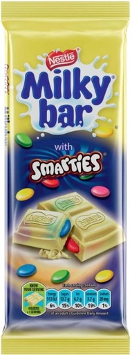 [CHOH26PHFKCYTEBQ] Nestle Milkybar with Smarties White Chocolate Slabs (24 x 1.9 kg)