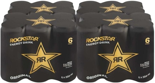 [ESMH26TWHJM4KHEN] Rockstar The Original Energy Drink (Plain Flavoured, 24 x 300 ml)