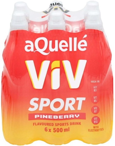 [ESMHBYEGMDNXY4TH] aQuelle ViV Sports Drink (Pineberry Flavoured, 6 x 500 ml)