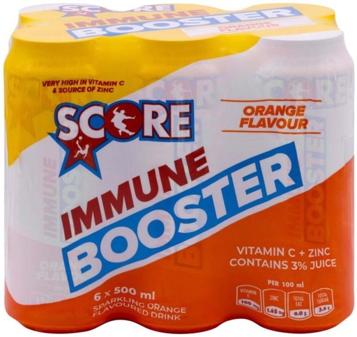 [ESMHBYEV88KCPT8Z] Score Immune Booster Energy Drink (Orange Flavoured, 6 x 500 ml)