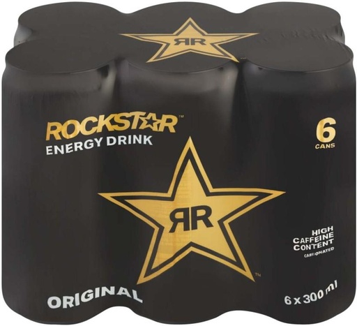 [ESMH26TW3HHYCNKU] Rockstar The Original Energy Drink (Plain Flavoured, 6 x 300 ml)