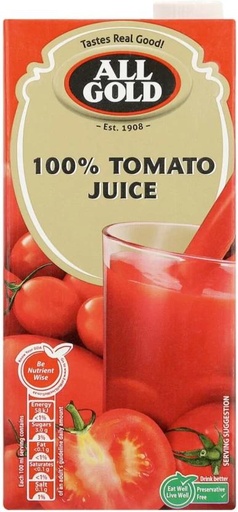 [DKJH26TJAF9EJY4J] All Gold 100% Tomato Juice (12 x 1 L)