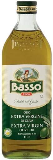 [EDOH26TK4X8SAMVG] Basso Extra Virgin Olive Oil Glass Bottle (1 L)