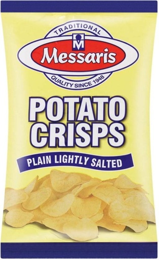 [CPSHFS7YWTGRVFBS] Messaris Potato Crisps Plain Lightly Salted Chips (12 x 125 g)