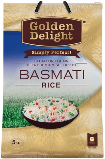 [RICHFUDHVCYVNCUB] Golden Delight Basmati Long Grain Rice (Long Grain, Raw) (5 kg)