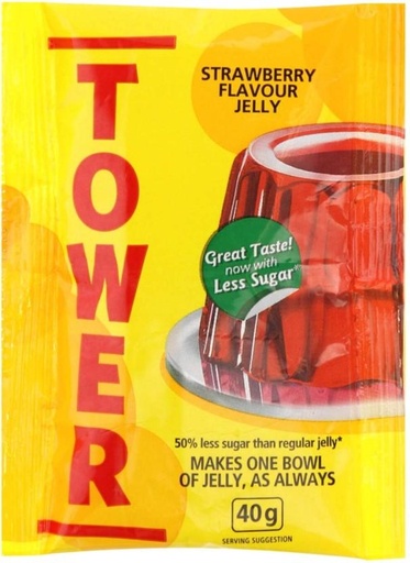 [BITH9HFYRMRXSDQC] Tower Strawberry Flavoured Jelly Crystals (40 g)