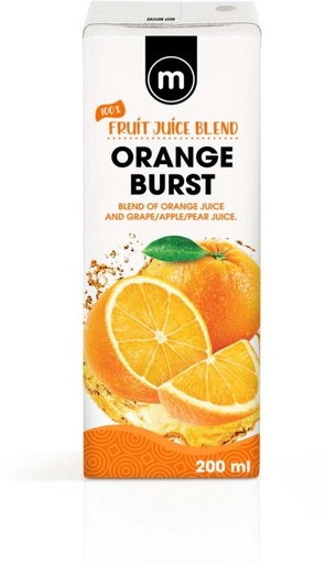 [DKJHFRU4YQF98NDW] M Orange Burst 100% Fruit Juice Blend (6 x 200 ml)