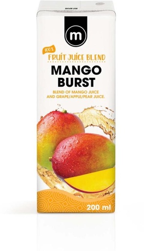 [DKJHFRU4WJZB39MT] M Mango Burst 100% Fruit Juice Blend (6 x 200 ml)