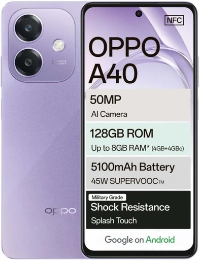 [MOBH7TZFF79HDCV9] Oppo A40 DS (Black, 128 GB) (6 GB RAM)