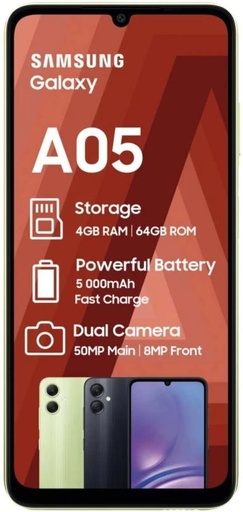 [MOBHFRXHRP4PZHMG] Samsung Galaxy A05 (Light Green, 64 GB) (4 GB RAM)