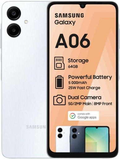 [MOBH7TZFUWUGMFJ9] Samsung 64GB | Galaxy A06 4G DS | Blue (Blue, 64 GB) (4 GB RAM)