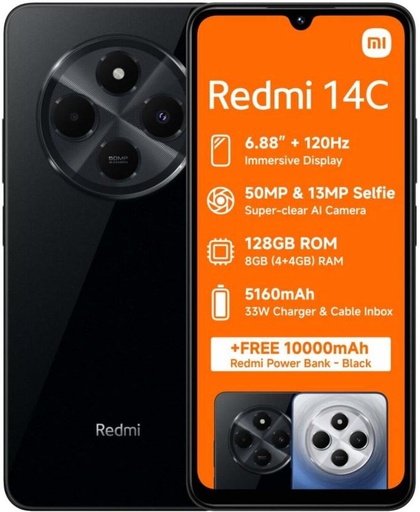 [MOBH7TZFS8TRJ6YF] Xiaomi Redmi 14 C A3 4G DS BLU (Black, 128 GB) (6 GB RAM)