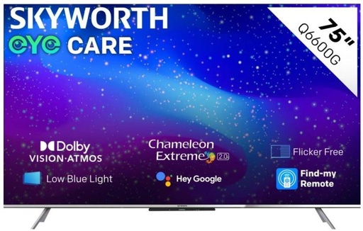 [TVLH7Z7YSFVAKPEK] SKYWORTH 190 cm (75 inch) QLED Ultra HD (4K) Google TV 2024 Edition