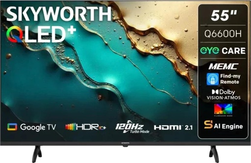 [TVLHEHZ7NYYW2YFZ] SKYWORTH 139 cm (55 inch) QLED Ultra HD (4K) Google TV 2024 Edition