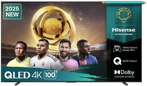 [TVLHE5KA4SFFPQ8S] Hisense 254 cm (100 inch) QLED Ultra HD (4K) VIDAA TV 2025 Edition