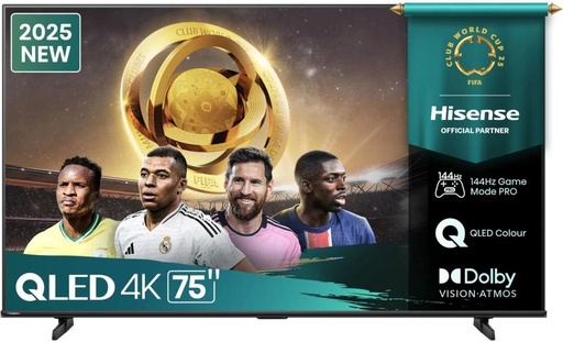 [TVLHE9Y7VE6XBHYR] Hisense 190.5 cm (75 inch) QLED Ultra HD (4K) VIDAA TV 2025 Edition