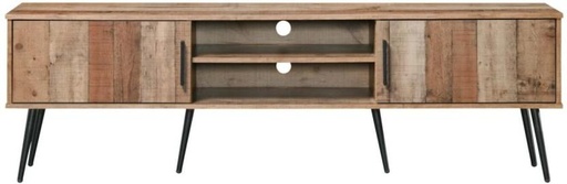 [TVUH27H26QEXUFZM] Vernice 463204 Engineered Wood TV Entertainment Unit (Finish Colour - Black, Pre-assembled)