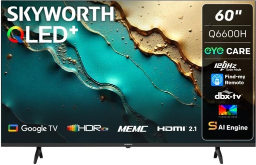 [TVLHFUQS4DJHCNHF] Skyworth 152.4 cm (60 inch) QLED Ultra HD (4K) Google TV 2025 Edition