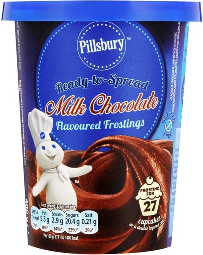 [BDCHFZVPHZPQEH8C] Pillsbury Milk chocolate flavoured frosting Icing (400 g)