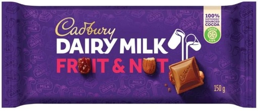 [CHOH26PHYZV5WYHR] Cadbury Dairy Fruit and Nut Milk Chocolate Slabs (150 g)