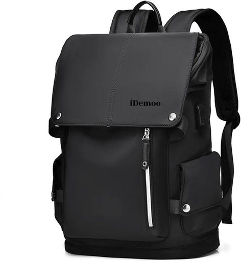 [BPKHEJ222KGYXGUN] iDemoo 16 Inch Laptop Backpack with USB Charging Port - Anti-Theft Laptop Backpack (Black)