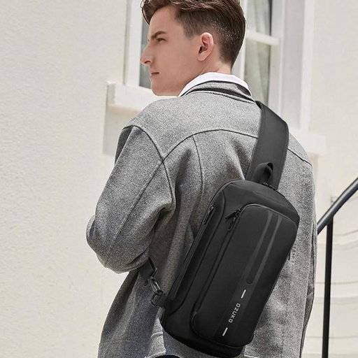 [BAGHFFX3PYZQBAWQ] P. Concepts Crossbody Sling Bag with USB Charging Port Black Waterproof Backpack (Black, 17 L)