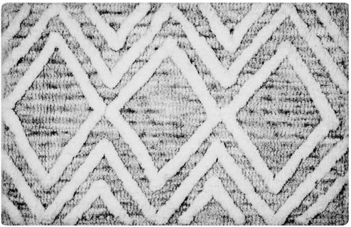 [MATH7Z4HMJQAMXDR] Home Living Diamond Bath Mat Bathroom Mat (White, Grey, 50 cm x 80cm)