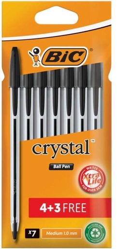 [PENH27QZMXUMHSGF] Bic Cristal Ball Pen (Pack of 7, Black)
