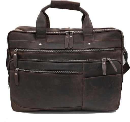 [BAGH5DYTZHYQ4SMM] Minx Fiji Genuine Leather Laptop Bag Messenger Bag (Brown, 20.5 L)