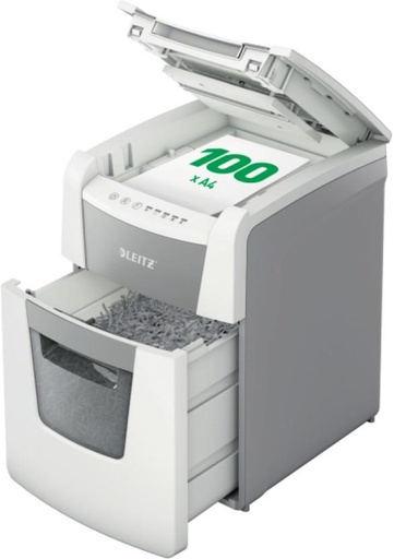 [PCRH5DYVUSRD6BJF] Leitz IQ Autofeed Small Office 100 Cross-Cut P4 Shredder Cross Cut Blade Paper Shredder (Cutting Capacity: 100 Paper)